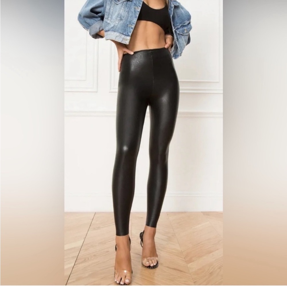 Commando Control Faux Leather Leggings Black